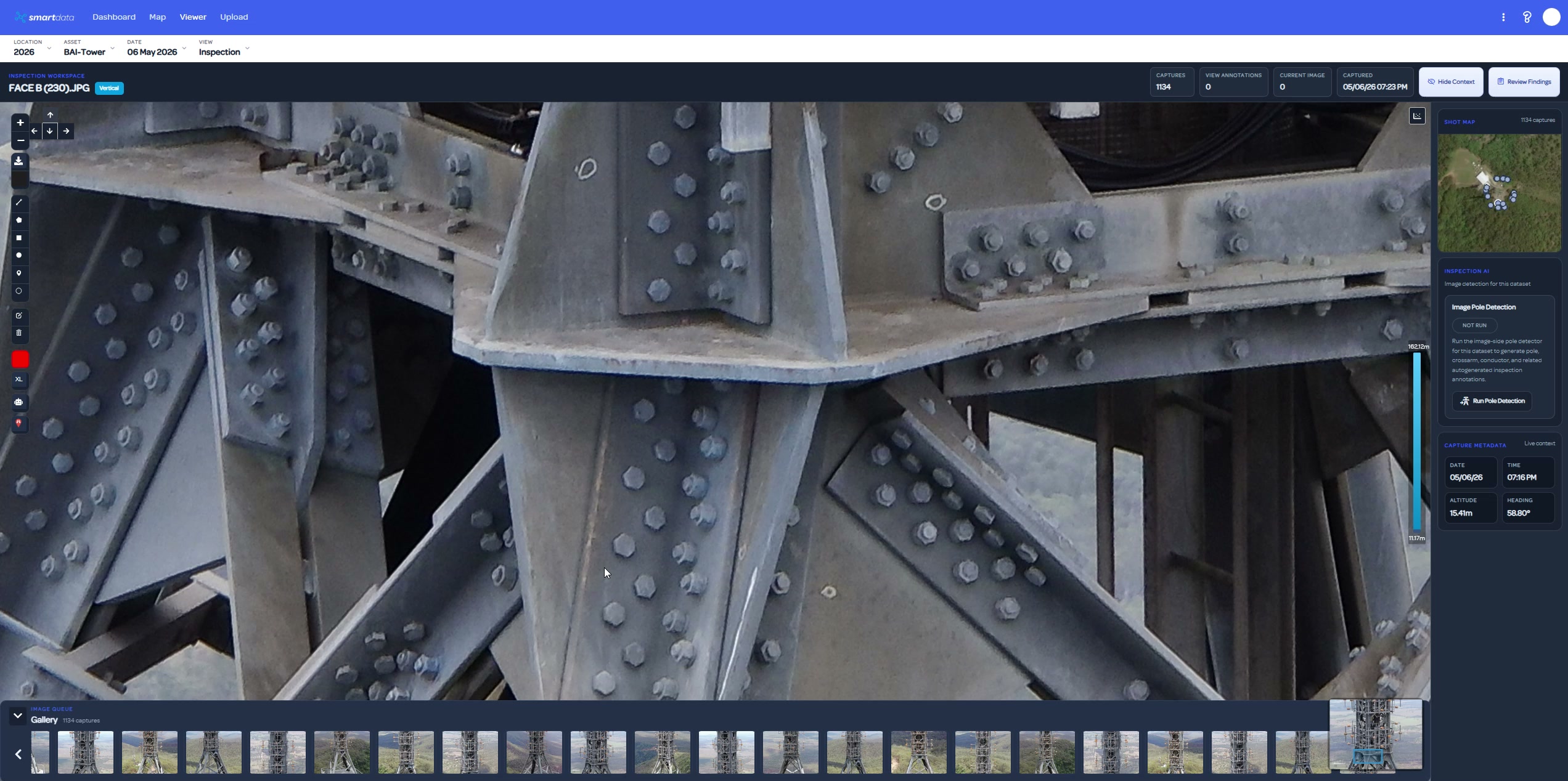 Tower inspection image inside SmartData